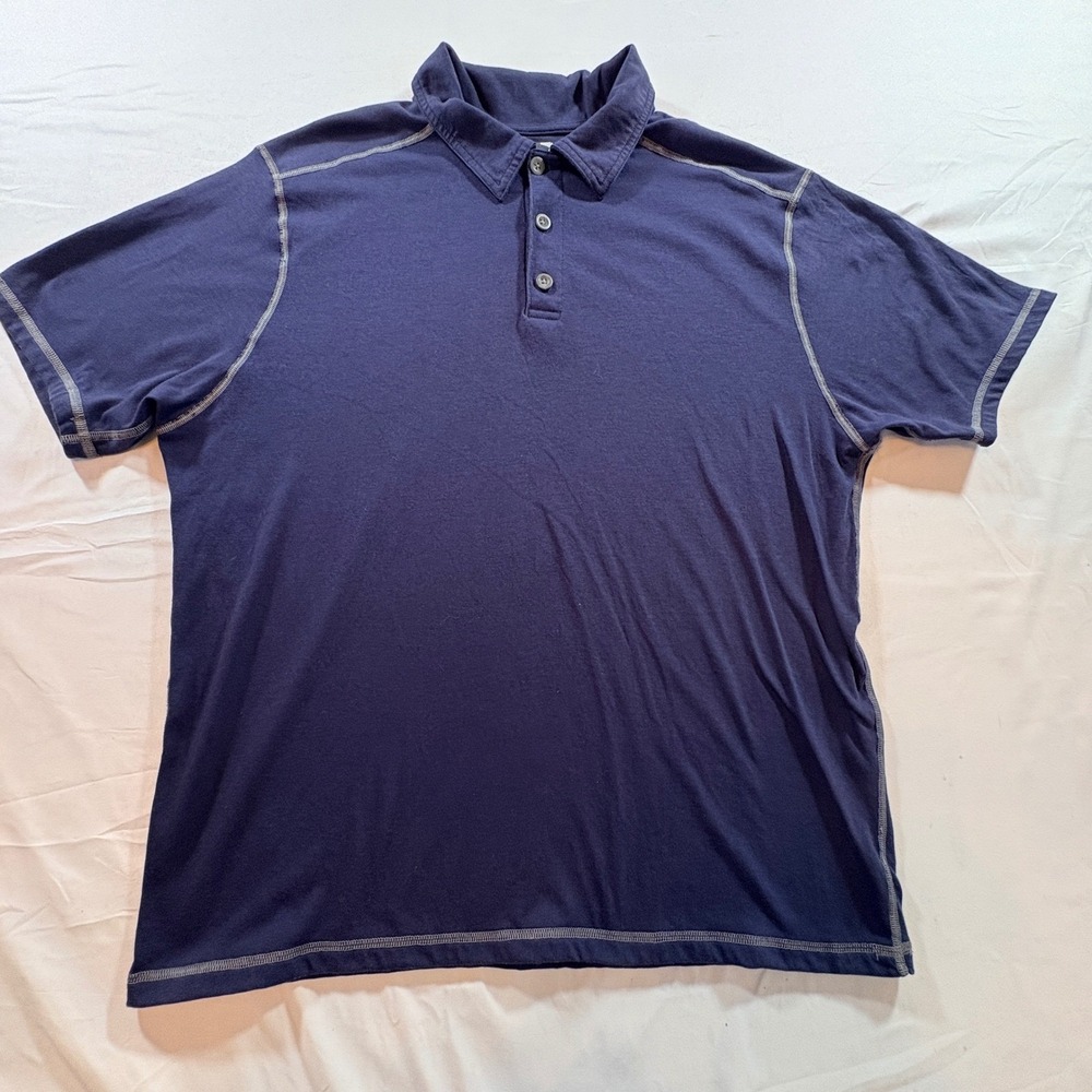 Arborwear Polo Shirt Mens Large Navy Blue Drirelease Short Sleeve Workwear - Picture 2 of 9